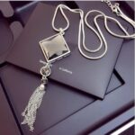 Collar Para Dama Cuadro Plata