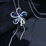 Collar Para Dama Flor Azul