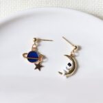 Aretes Astronauta y luna color azul 4332181983646