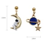 Aretes Astronauta y luna color azul 4332181983646 - Image 2