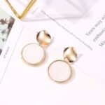 Aretes con Cristal Blanco Redondo