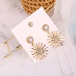 Aretes de Sol Dorado Brillantes