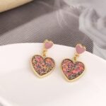 Aretes de Corazón de Escarcha de Colores