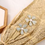 Aretes de Flor Cristalinas Turquesa