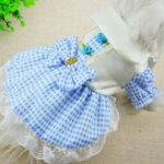 Ropa Mascota Vestido Cuadros Azul