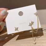 Aretes de Estrella con Cadena Dorado