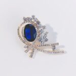 Broche Dorado de Joya Azul con Brillitos