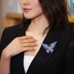 Broche de Mariposa Brillante Azul