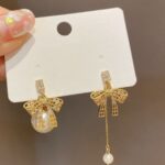 Aretes de Lazo con Perla distinto tamaño