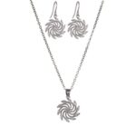 Juego De Collar Con Aretes 4836442735519 Plateado