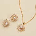 Juego De Collar Con Aretes 4839035203785 Dorado