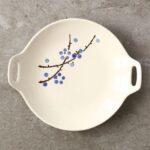 Plato De Porcelana Flor Azul Redondo