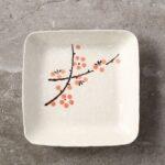 Plato De Procelana Rojo Cuadrado 7´