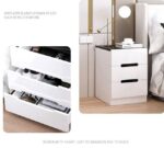Mesa De Noche Melamina 3 Gavetas Blanco Con Negro 50X40X56 - Image 3