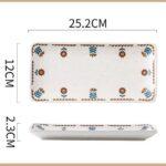 Plato De Porcelana Flor Roja Rectangular