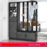 Mueble Ropero Con Zapatero Melamina 120Cm Negro