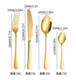 Juego De Cubiertos 16 Pirces Acero Inoxidable Rojo plata - Image 2