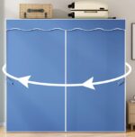 Ropero De Bamboo Con Cobertor De Tela Azul 140Cm - Image 3