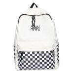 Bolso Escolar Tela Blanco Y Negro 30*14*42Cm