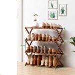 Zapatero Plegable Color Marron 4 Nivieles 70 Cm De Largo De Bambu 4282660597683