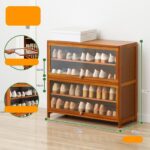 Zapatero 5 Niveles 80 Cm De Ancho Purta Transparente De Bambu 4801313031847