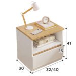 Mesa Noche Blanco Con 1 Gaveta 40*30*41Cm De Melamina 4856080861378 - Image 4