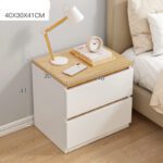 Mesa Noche Blanco Con 2 Gavetas 40*30*41Cm De Melamina 4856080861381