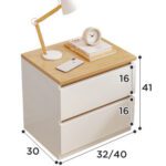 Mesa Noche Blanco Con 2 Gavetas 40*30*41Cm De Melamina 4856080861381 - Image 2