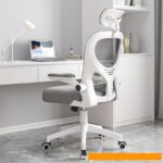 Silla De Oficina Marco Blanco Neto Gris + Reposacabezas De Tela De Malla De Acero Inoxidable 4891284784006