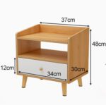 Mesa Noche Madera 1 Gaveta Acabado Blanco 36*30*45Cm De Melamina 4899963636081 - Image 2