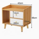 Mesa Noche Azul 2 Gavetas Acabado Blanco 43*30*48Cm De Melamina 4899963636093 - Image 2