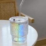 Vaso Vidrio Con Tapa Y Pajilla 2 400Ml. De Vidrio 5006122311254