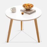 Mesa de sala centro redonda 2 niveles blanca alta 48x60cm - Image 2