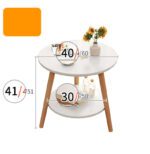 Mesa de sala centro redonda 2 niveles blanca alta 48x60cm - Image 3