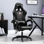 Silla Gamer Recostable Ergonomico Cuerina Negro De Cuerna Acero 5097021630407