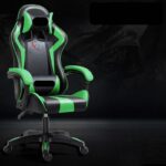 Silla Gamer Recostable Ergonomico Cuerina Verde De Cuerna Acero 5097021630404