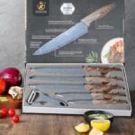 SET DE CUCHILLAS  DE COCINA DE ACERO INOXIDABLE 6 PZS