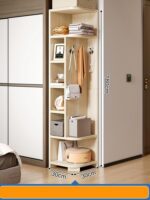 ESTANTE ESQUINERO MELAMINA CON GANCHOS BLANCO