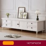 Mueble de TV combinacion gabinete blaco crema 140x34x42cm