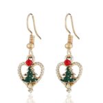 Aretes de Navidad Dorado de Corazón