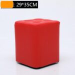 Taburete o butaca cuerina cuadrada roja 29x29x35cm