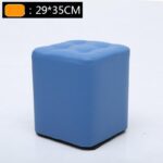 Taburete o butaca cuerina cuadrada azul 29x29x35cm
