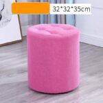 Taburete o butaca tela redonda rosado 32x32x35cm