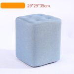 Taburete o butaca tela cuadrada celeste 29x29x35cm