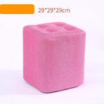 Taburete o butaca tela cuadrada rosado 29x29x35cm