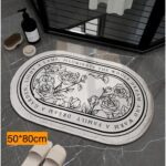 Alfombra baño rosas blanco 50x80cm