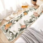 Alfombra blanca flores 40x120cm