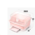 Escurridor de platos grande rosado 49x30x37cm