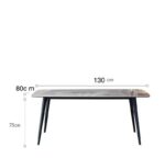 Mesa comedor metal y marmol - 4 sillas naranja - Image 2