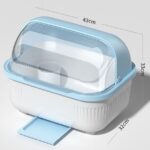 Escurridor de trastes plastico blanco y celeste